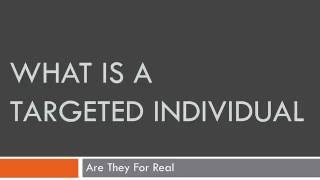 What is a Targeted Individual  Gang Stalking [upl. by Allare639]