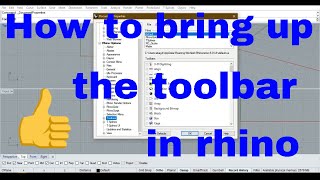 How to bring up the toolbar rhino5gemvision matrix9 jewellery cad design rhino matrix [upl. by Eimaj]