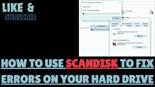 HOW TO USE SCANDISK TO FIX ERRORS ON YOUR HARD DRIVE [upl. by Charlie]