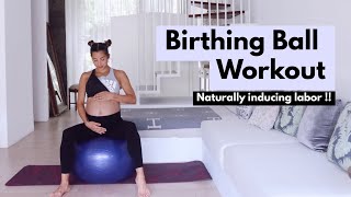 Birthing Ball Workout  Naturally inducing labor WorkoutwithJen [upl. by Eylloh]