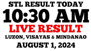 STL Result Today 1030AM Draw August 1 2024 STL Luzon Visayas and Mindanao LIVE Result [upl. by Seabrooke]