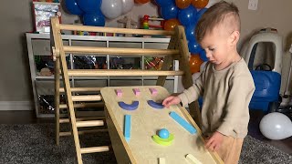 Unboxing the GROWGO pikler triangle Stepping stones and Balance Beam bundle Playroom Upgrade [upl. by Ramas398]