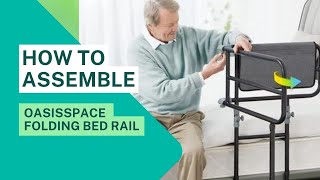 How to Assemble The OasisSpace Folding Bed Rail for Elderly Adult [upl. by Maddis]