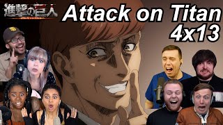 Attack on Titan 4x13 Reactions  Great Anime Reactors  【進撃の巨人】【海外の反応】 [upl. by Marys]