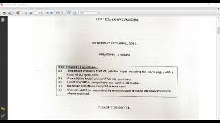 Conveyancing April 2024 Past Paper Part 1 [upl. by Brunell]