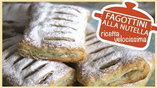 FAGOTTINI ALLA NUTELLA  ricetta velocissima [upl. by Eesdnyl]