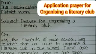 Application prayer for organising a literary club Application writing fuljhuriwriting [upl. by Phoebe]