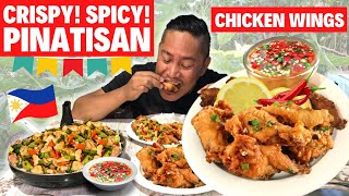 CRISPY AND SPICY quotPINATISANquot FRIED CHICKEN WINGS Filipino Food Mukbang and Recipe [upl. by Ardnuhsal]