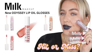 milk makeup odyssey lip oil gloss review tutorial swatches [upl. by Alick]