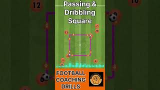 Football Passing Square  FootballSoccer Drills  Dribbling U5 U6 U7 U8 footballdrills football [upl. by Eelidnarb557]