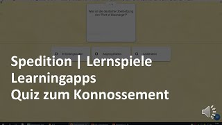 MultipleChoiceQuiz zum Konnossement  Prüfungsvorbereitung Spedition amp Logistik [upl. by Sandell]