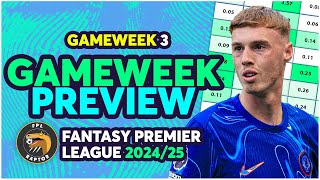 FPL GAMEWEEK 3 PREVIEW  WATKINS PALMER ROBERTSON amp MORE  Fantasy Premier League Tips 202425 [upl. by Drareg881]