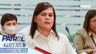 TV Patrol Playback  November 29 2024 [upl. by Wollis]