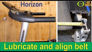 How to lubricate tension and realign your treadmill belt  Horizon treadmill [upl. by Romito127]