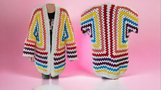 How to Crochet a Cozy Hexagon Cardigan [upl. by Eirot812]