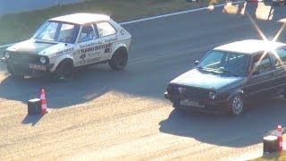 Volkswagen Golf 2 VR6 Turbo vs CRAZY VW Polo Turbo 14 Mile Drag Race Viertelmeile Rennen [upl. by Stratton778]