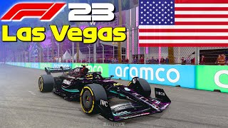 F1 23  100 Race Las Vegas in Hamiltons Mercedes [upl. by Oletta901]