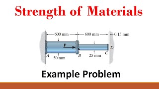 Strength of Materials Part 21 Axial Load Support Reactions Compatibility Conditions [upl. by Tollmann]