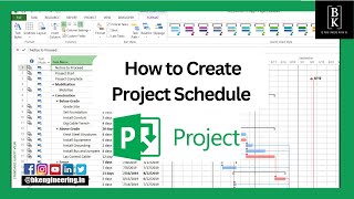 Crafting a Project Schedule in Microsoft Project  Civil Engineering  BK Engineering [upl. by Parshall]