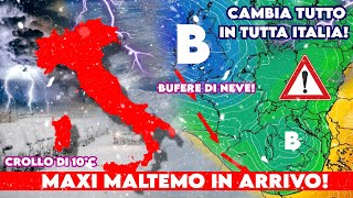 ▶ METEOATTENZIONE GRANDE MALTEMPO ATLANTICO CON RISCHIO NUBIFRAGIBUFERE DI NEVE E CROLLO TERMICO [upl. by Lynnea]