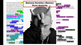 Eminem  Parables Remix Verse Analysis  Color Coded Cadences [upl. by Ennairek]