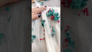 余った毛糸と羊毛でクリスマスヤーンを作りました Making Christmas yarn from wool and yarn scraps yarn spinning 毛糸 asmr [upl. by Orly29]