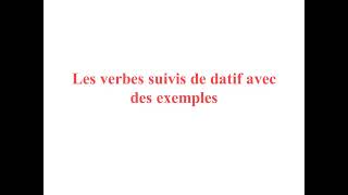 les verbes qui sutilisent avec le datif avec exemples [upl. by Lewls799]