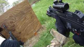 Airsoft War Outdoor WE G36c WE G18c Full Auto Contour ROAM2 [upl. by Eneres]