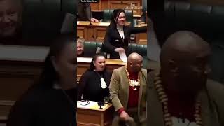 Moment MP leads protest haka in NZ parliament [upl. by Aisek]