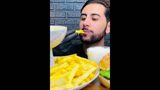 ASMR MUKBANG Fries With Cheese Sauce amp Next level Cheese Burger [upl. by Suzette732]