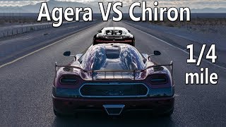 Bugatti Chiron быстрее Koenigsegg Agera RS 402 метра 0  100 [upl. by Ollecram630]