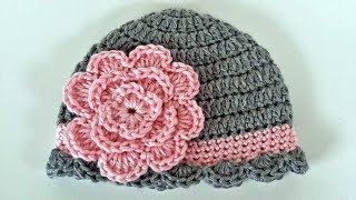 Baby Beanie Crochet IDEA 612 Months [upl. by Anwahs322]