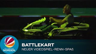 BattleKart Bispingen SAT1Reporter testet VideospielRennSpaß [upl. by Davina997]