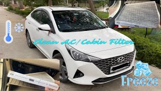 Clean Car ACCabin Filter  Steps to Clean Car AC Filter  Verna 2022 AC Filter Cleaning [upl. by Solohcin]