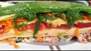 Lasagna navideña fría de vegetales [upl. by Hannie155]