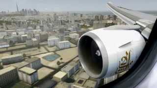 FSX HD  Emirates 777200LR Landing in Dubai [upl. by Lotty989]