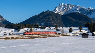 Schnee bestes Wetter und die Baureihe 111 auf der Mittenwaldbahn bei Klais 4k60fps [upl. by Keeton]