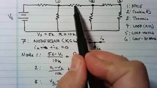 Resistor Ladder Analysis Pt 7 Node Equations from KCL [upl. by Ayotan]