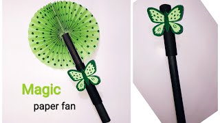 Diy paper magic fan  How to make paper fan  kids craft origami paper craft for school [upl. by Kore716]