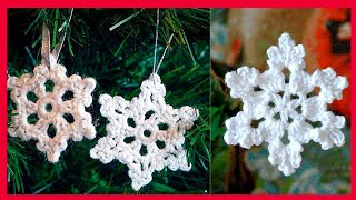 Cómo hacer Copo de Nieve a Crochet  crochet snowflake [upl. by Aeslahc]