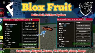 Blox Fruit HoHo Hub V4 New Update  Best Script  Visuals Bugatti Auto Farm Ghosts [upl. by Lienet]