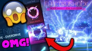 OMG GETTING ELECTROSHOCK FROM AN OVERDRIVE CRATE  BLACK MARKET GOAL EXPLOSION Rocket League [upl. by Aikin]