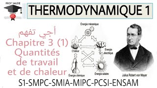 8 Thermodynamique Chapitre 3 partie1 quantité de travaille et chaleur S1 SMPC SMIA MPSI PCSI ENSAM [upl. by Kern]