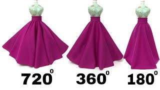 How to Make Easy Double Circle Skirt Full Flare Umbrella Skirt and Half Circular Skirt [upl. by Atila]