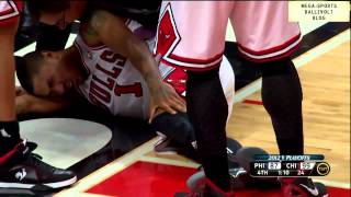 Derrick Rose ACL Knee Injury April 28 2012 [upl. by Yeslaehc]