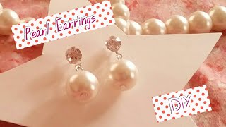 Small Pearl Earrings Making at Home  Handmade Jewelry Tutorial  Ons DIY [upl. by Juno]