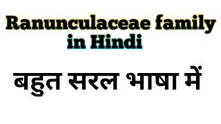 Family Ranunculaceae Buttercup family in Hindi Botany 1st paper BSc 2nd year [upl. by Canty]