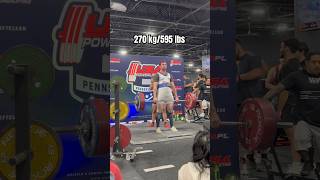 270 kg595 lb competition deadlift deadlift usapl powerlifting [upl. by Bergerac]