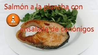 Ensalada de canónigos con salmón a la plancha ideal para dieta de adelgazamientoampisrecetas [upl. by Carry]