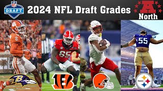 2024 NFL Draft Grades  AFC North  Steelers Overrated Bengals bulk up Ravens underwhelm [upl. by Dearden676]